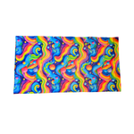 Colorful psychedelic pattern on a white background